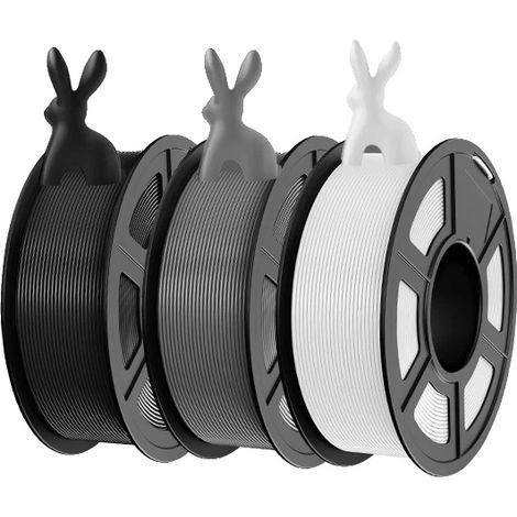Filamento para impresora 3D, alta compatibilidad, material ecológico, 2PLAPLUS BK WT GY (1/2)