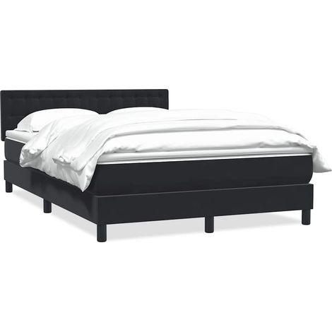 Maison Exclusive - Giroletto a Molle con Materasso Nero 160x210 cm in Velluto