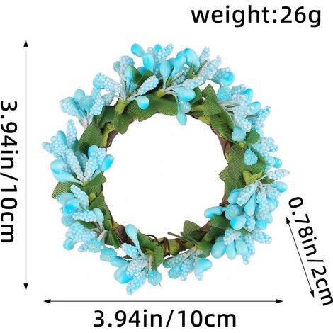 Ensemble de 4 bougies LED sans flamme, fonctionnant sur piles, pour la décoration de couronnes et de centres de table, bleu (1/5)