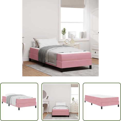 vidaXL Rosa - Boxspringbett mit Matratze Rosa 100 x 200 cm Stoff (1/5)