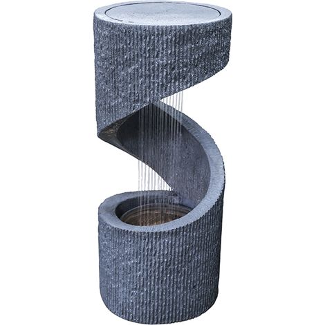 Outdoor Spiral Water Feature - Polyresin - L35 x W35 x H82 cm - Cement