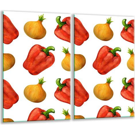 Tabla de cortar de vidrio 2x 30x52 pimientos (1/5)