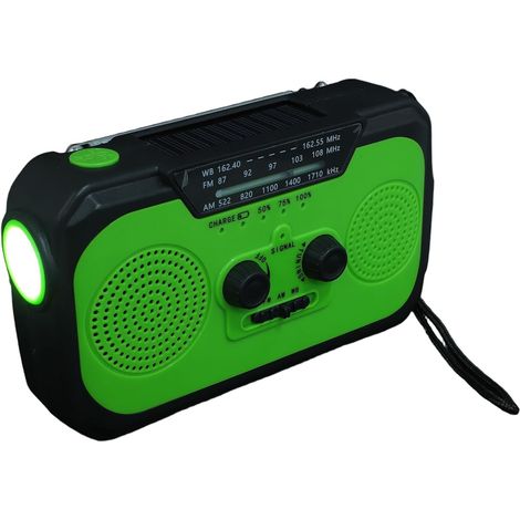 HOMSFOU Radio Solaire à Manivelle Multifonction pour Camping et (1/5)
