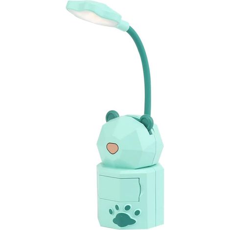 USB-Cartoon-Nachtlicht, wiederaufladbares LED-Nachtlicht, grüne Bärenform, Lese-Nachtlicht für Studentenwohnheime