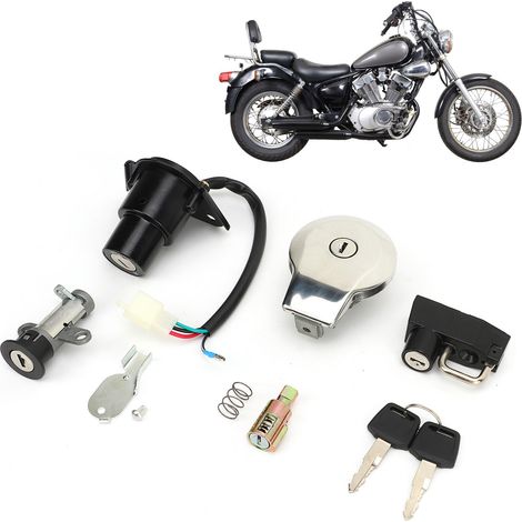 Starterset, Tankschloss, Helmschloss und Topcaseschloss für Yamaha Virago XV125 XV250 XV535 Motorräder (1/5)