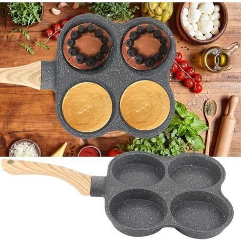 pair PAS® Poêle à Omelette à 4 Trous pour Les Oeufs Hamburger Jambon Pancake Maker PoêLes à Frire AntiadhéSives 106764 (1/4)