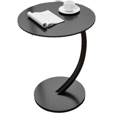 Side table, Round removable sofa/tea table/headboard table - black (1/2)