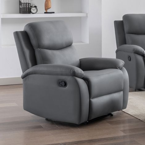 Fauteuil de relaxation manuel en PU anthracite - ZOLARA