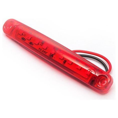 Feu de position à LED 9 LED FR0176K 12-24V 98mm, couleur rouge