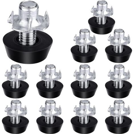 PA 12 Sets verstellbare Möbel-Nivellierfüße, Möbel-Nivellierschrauben und T-Muttern, Möbel-Nivellierfüße für Stuhl, Tisch, Möbelfüße (m6) (1/5)