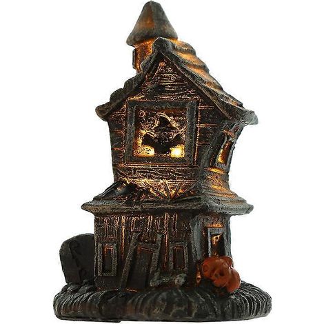 Accessoires décoratifs d'Halloween : nouvelle maison hantée lumineuse, petite maison citrouille, ornements lumineux (1/3)