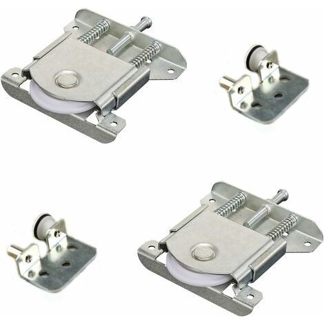 Lot de 2 roues de porte coulissante – Roulements à billes en nylon – Fonctionnement silencieux – Pour armoires et placards (1/5)