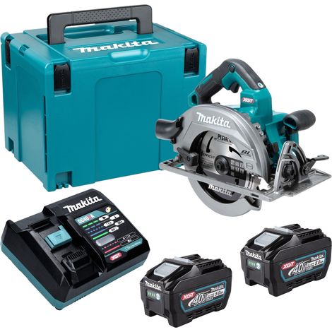 Sierra circular a batería Makita HS 003 GT201, 40 V máx., 190 mm, sin escobillas + 2 baterías de 5,0 Ah + cargador + Makpac (1/5)