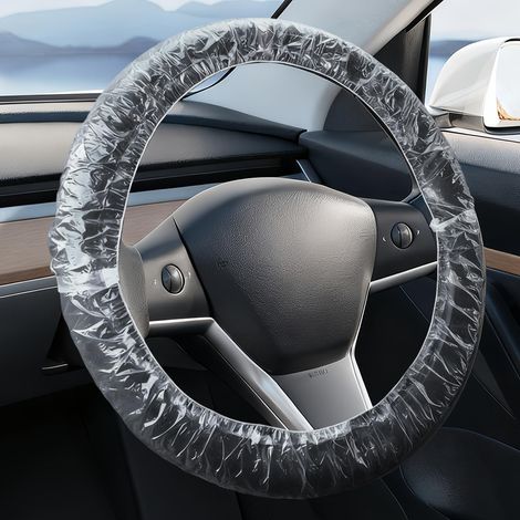 100 pièces de housses de volant jetables, transparentes, anti-poussière et imperméables, protège-volant universel, protection de volant pour voiture, SUV, camion, atelier et revendeur (1/5)