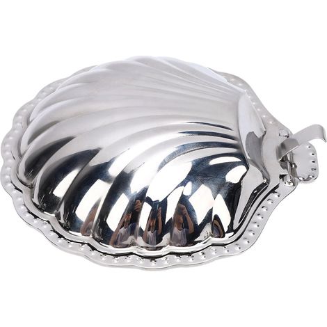 Plat à Bijoux en Coquillage, Plateau Décoratif en Acier Inoxydable, Parfait pour Servir des Noix et des Apéritifs Lors de Fêtes ou de Rassemblements à la Maison (1/5)