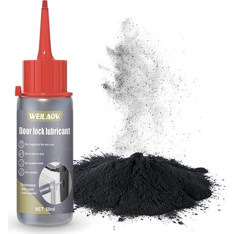 Graphite en Poudre, Graphite, Lubrifiant pour Serrures, Lubrifiant pour Lubrifier Serrures de Portes, Charnières de Fenêtres, Rails de Portes et Fenêtres, Etc, 60 ML (1/5)
