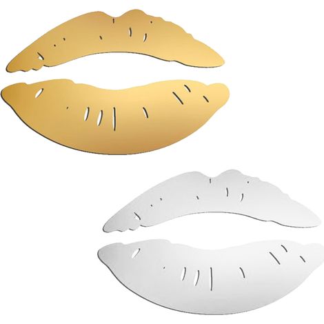 Lot de 2 autocollants muraux décoratifs en acrylique en forme de lèvres, effet miroir 3D. (1/5)