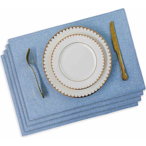 Ensemble de 4 nappes bleues, décorations pour la fête des mères, nappes roses lavables pour salle à manger, cuisine, tables. (1/4)