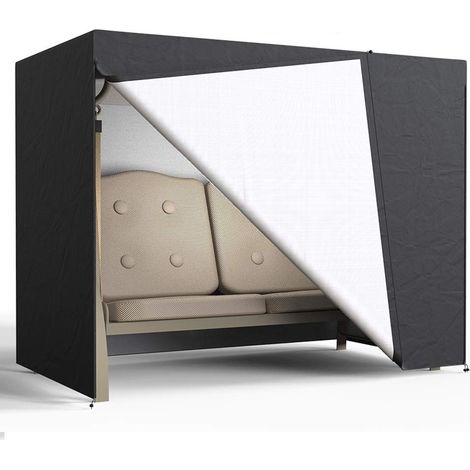 Housse de Balancelle de Jardin 2 Places Etanche Coupe-UV Coupe-Vent Balançoire Couverture 160x125x170 cm en 210D (1/5)