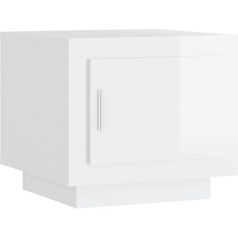 Maison Exclusive - Couchtisch Hochglanz-Weiß 51x50x45 cm Holzwerk