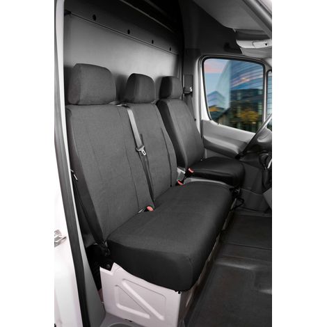 Passform Sitzbezug aus Stoff kompatibel mit Mercedes Sprinter, VW LT, Einzelsitz Armlehne innen & Doppelbank (1/5)