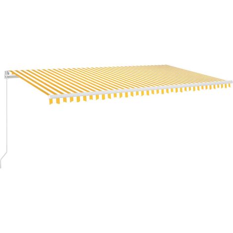 Maison Exclusive - Tenda da Sole Retrattile Manuale e LED 600x300cm Gialla Bianca (1/5)