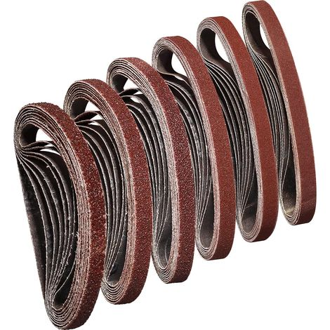 Crediri 10X330 mm Schleifband mit Körnung 40/60/80/120/180/240 zum Schleifen, Polieren und Staubentfernen, ideal für Holz (48 Stück)