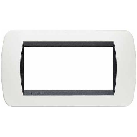 BTICINO L4804PB - Placca 4 Moduli - Bianco - LivingLight (1/8)