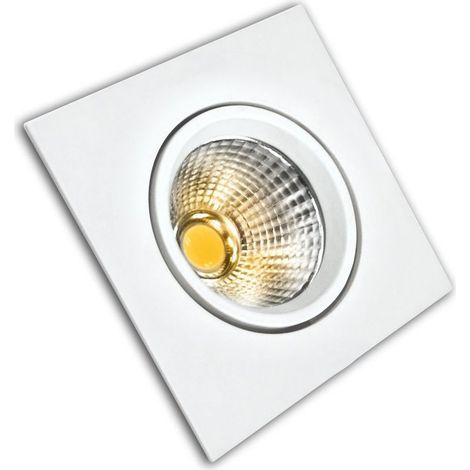 Anneau inclinable led en matel carré blanc froid 5w (1/2)