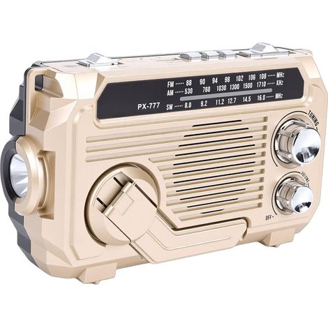 Radio Météo, d'urgence à Manivelle Solaire, Portable étanche avec (1/5)