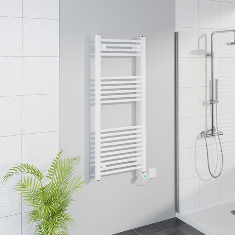 WiFi Thermostatic Straight Towel Rail Timer White 1200x500mm