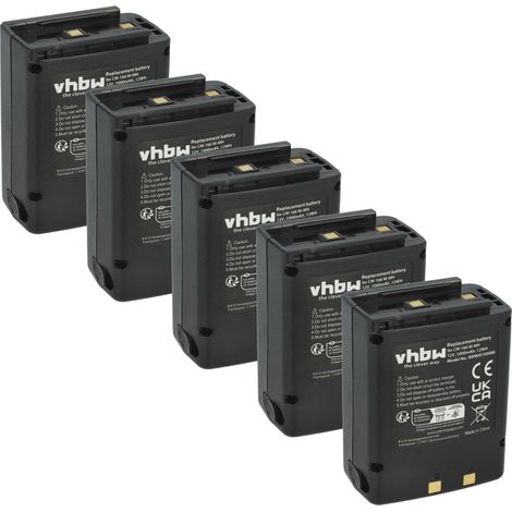 vhbw 5x Akku Ersatz für Icom BP-166, CM-166, CM-166S, CM-22A für Funkgerät, Walkie Talkie (1000 mAh, 12 V, NiMH)
