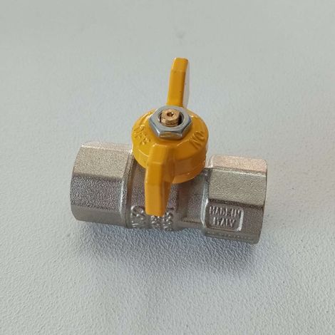 Valvola sfera gas femmina 1 2 iso7 en10226 mop5 leva gialla tiemme 2390008 (1/5)