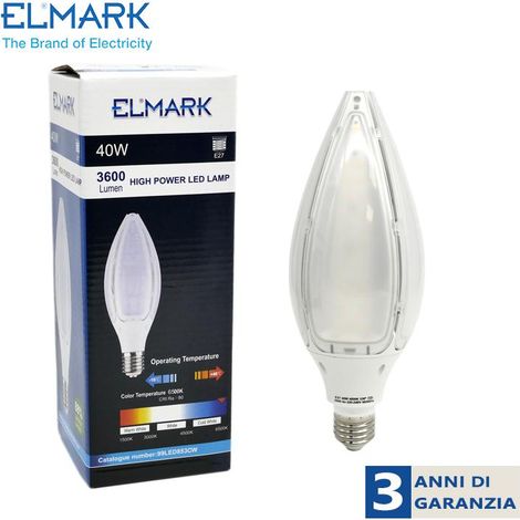 LAMPADA LED ALTA POTENZA 40W 6500K E27                                                                   - Luce FREDDA (1/2)