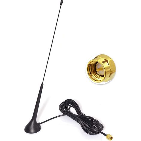 Antenne Dab+ Aimant Toit Voiture, Antenne Magnétique avec Câble RG174 3M et Connecteur SMA, Compatible avec Autoradios (1/3)