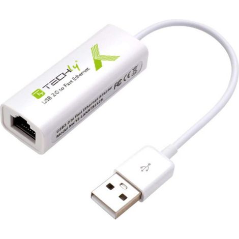 Techly Convertitore da USB2.0 a Fast Ethernet 10/100 Mbps (1/4)
