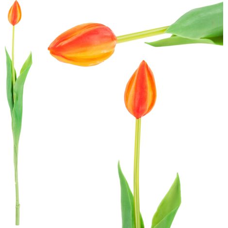 CV07588-8 EINZELNE GUMMIBESCHICHTETE TULPE, ORANGE, WIE EINE LEBENSBLUME