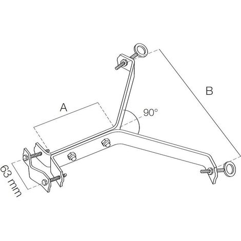 Zanca Staffa da Camino Singola Rinforzata Fissaggio Pali Antenna TV Wifi (1/2)