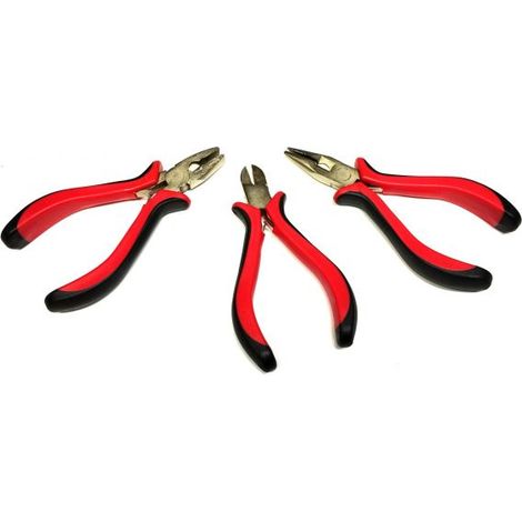 SET 3 MINI PINZE PINZETTE DI PRECISIONE 125mm PER ELETTRONICA E BRICOLAGE (1/5)