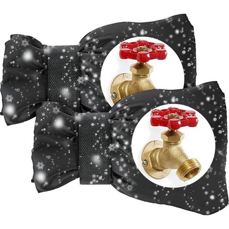 Lot de 2 housses de robinet d'extérieur pour l'hiver, housses d'isolation réutilisables pour robinet haut, chaussettes 21,1 x 15,2 (1/4)