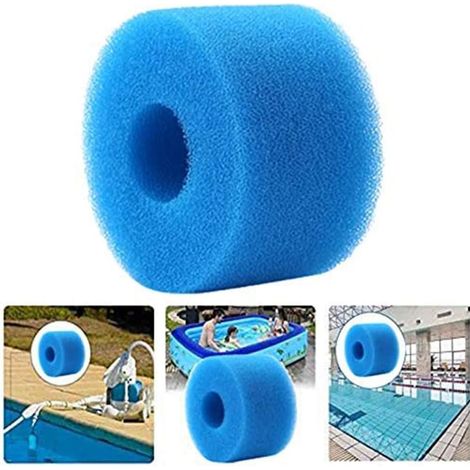 Lot de 2 éponges filtrantes pour piscine, cartouches en mousse pour filtre Intex S1, mousse de filtration lavable et réutilisable, accessoires de remplacement pour piscine hors-sol (1/4)