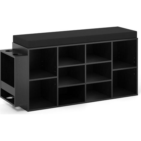 Panca portascarpe a 10 scomparti 30 x 110 x 52,5 cm offre comfort e spazio multifunzionale in legno nero 200016286