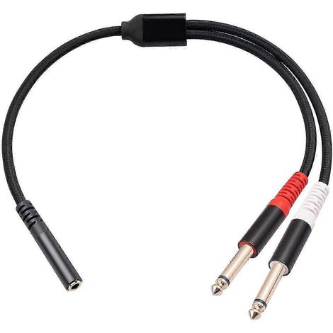 Adaptateur mono, prise femelle 3,5 mm vers double prise mâle TS 6,35 mm (1/4 pouce), 30 cm (1/5)