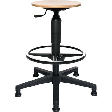 Taburete giratorio con patines de haya, altura del asiento 540-800mm TOPSTAR (1/2)