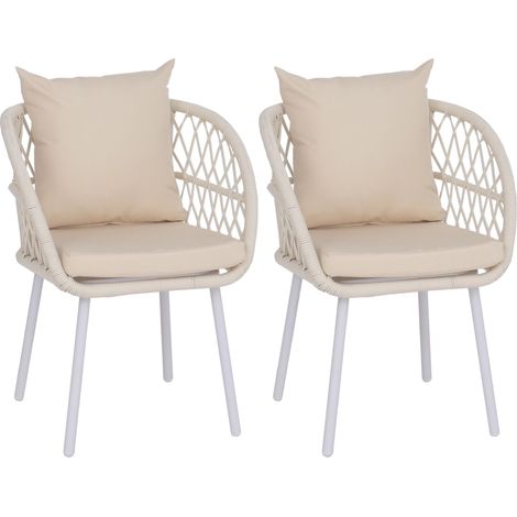 Lot de 2 chaises de jardin HWC-Q38, fauteuils de jardin avec accoudoirs, structure en aluminium tres (1/5)