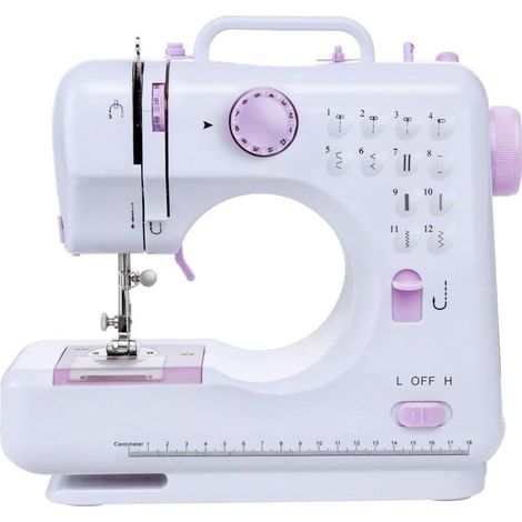 Mini machine à coudre pour débutants, 12 points, ménage, double fil, machine à coudre multifonctionnelle pour enfants, EU 220 V