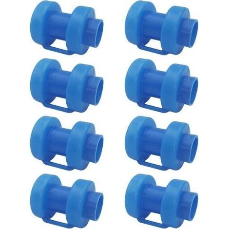 Lot de 8 Trampoline Embout de Poteau pour Les Piquets de Filet du Trampoline Ø 25 MM, Particulièrement Robustes, Résistants aux Intempéries Embouts, Filet de Sécurité Pièce de Rechange (Bleu) (1/5)