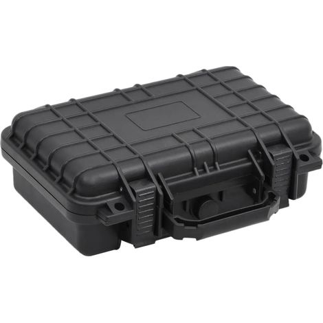 Mallette de transport avec mousse amovible, PP et ABS, noire, 30 x 22 x 10 cm - PANGIVO (1/5)
