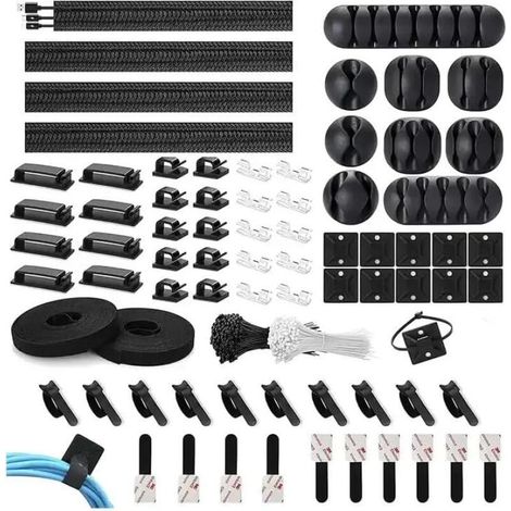 Kit de gestión de cables de 273 piezas: un kit de almacenamiento para ordenadores, equipos de oficina y dispositivos de juego. (1/5)