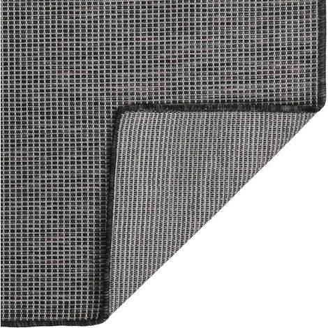 Tapis à tissage plat d'extérieur 80x250 cm Gris CFW10584 (1/5)